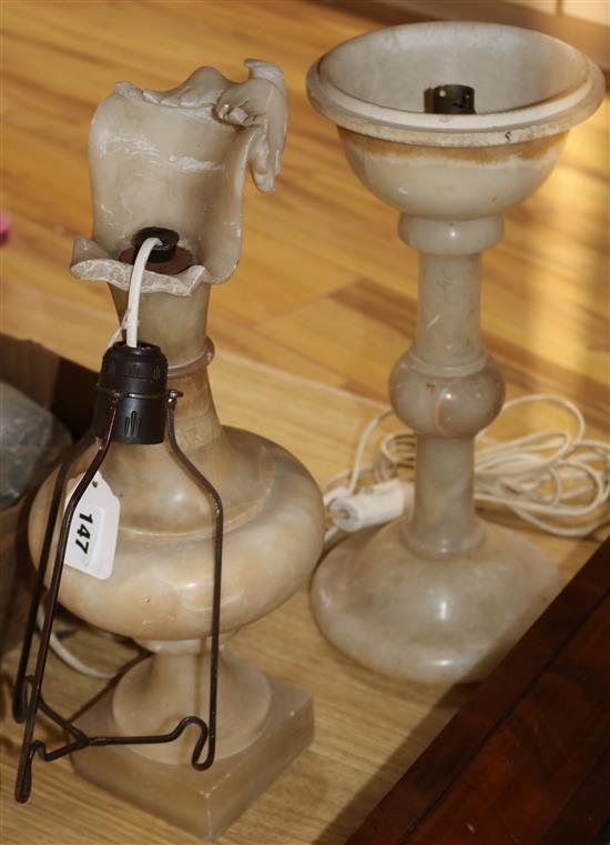 Two alabaster lamps